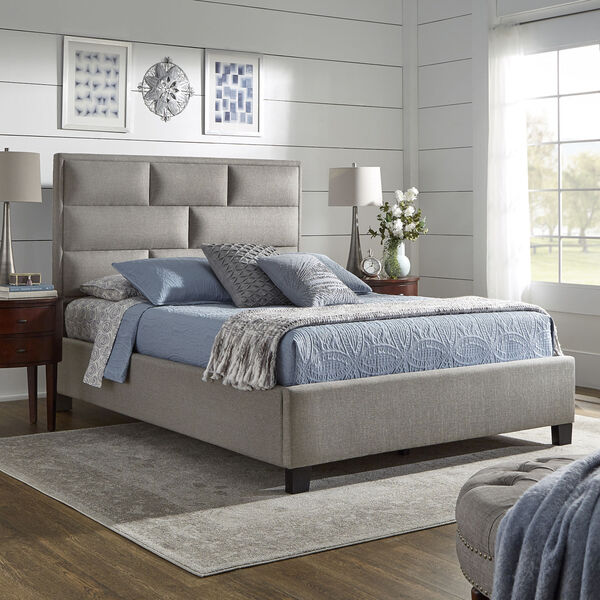 Skyler Gray Upholstered Queen Panel Bed, image 6